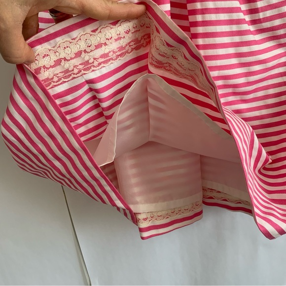 Kate Spade Jillian Bow Seersucker Striped Sleeveless Cotton dress pink white - Picture 8 of 13